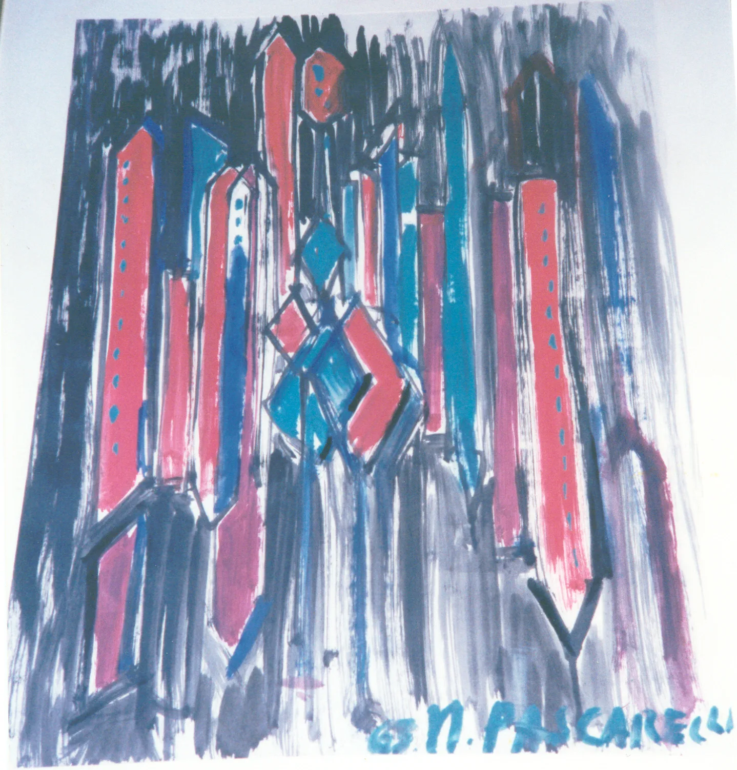 Cattedrale Gotica in Rosso e Blu