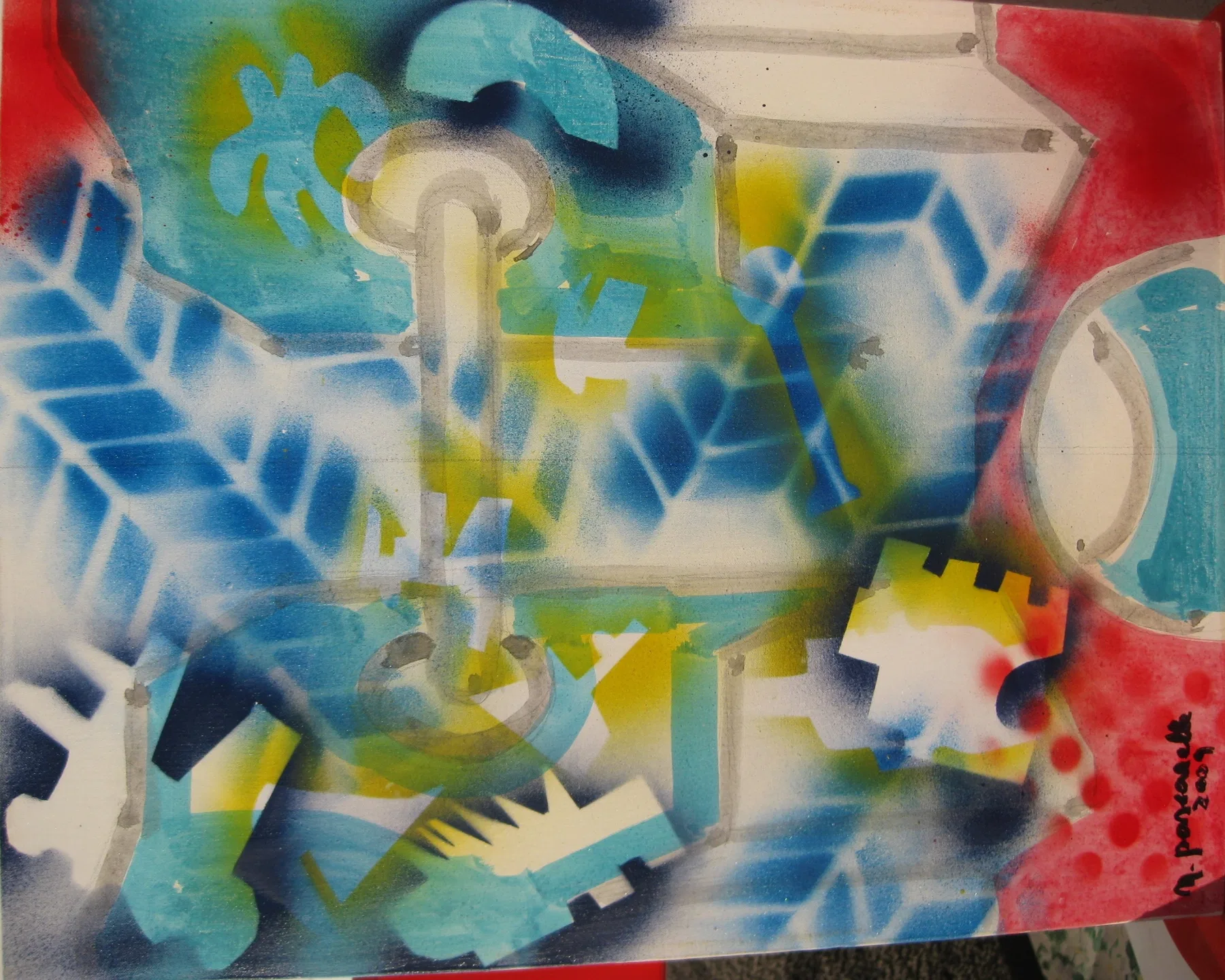 Costruzione del DNA - 45x35 Spray su tela